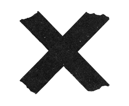 Title: Black Torn Adhesive Tape PNG, Crossed Grunge Duct Strip Transparent