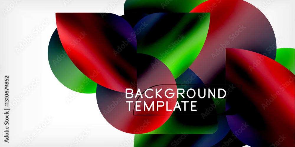 Poster bright circles with shadows abstract background