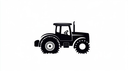 Silhouette of a farm tractor