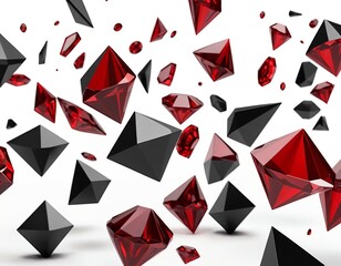 Floating Red and Black Crystals