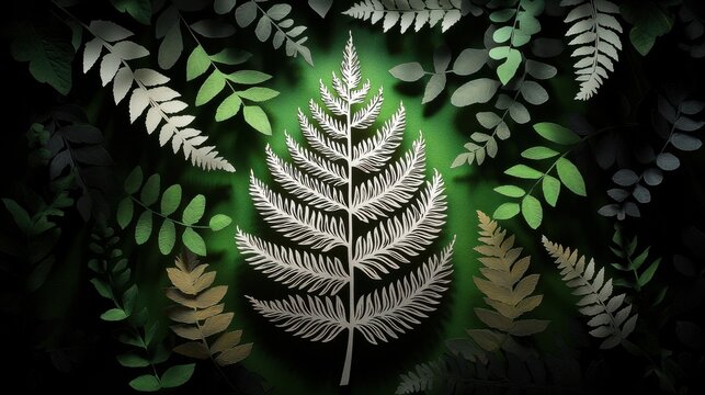 Elegant White Fern Leaf Showcasing Intricate Patterns and Textures
