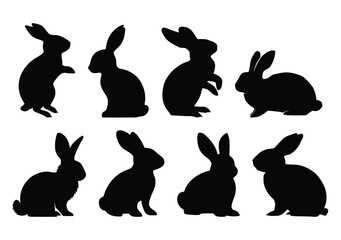  a bunch of rabbit silhouettes