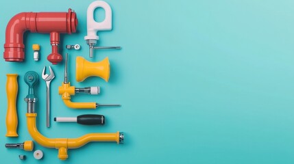 A blend of traditional plumbing tools and futuristic technology