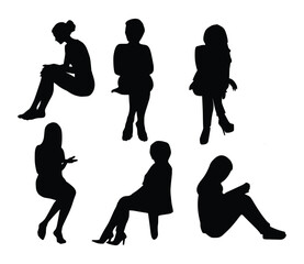 silhouette of a seated woman