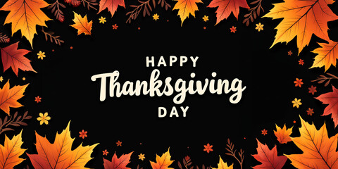 Happy Thanksgiving day social media post celebration illustration background thanksgiving greeting autumn concept