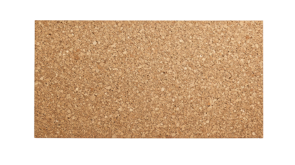 Cork board texture, ideal for notes and reminders, isolated on a white background.