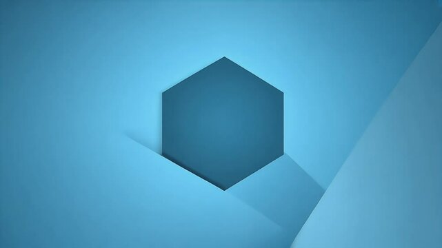 high quality digital animation featuring three dimensional hexagonal shapes casting soft shadows deep blue gradient forming sleek modern seamless motion background