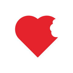 bitten heart vector design