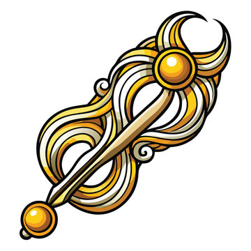 golden hair clip accessory clip art preview