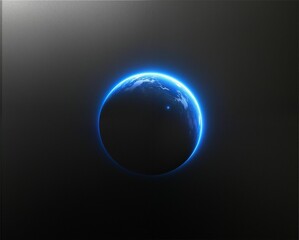 Fototapeta premium A glowing blue Earth against a dark background, showcasing the planet's curvature and atmosphere in a striking visual representation.