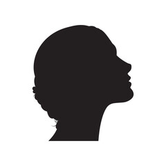 short hair women face silhouette
