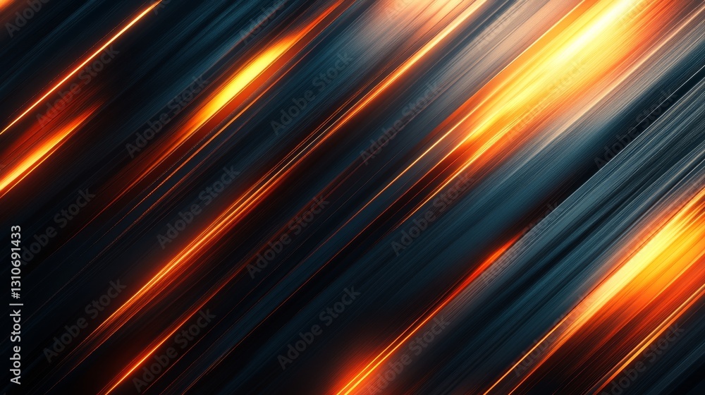 Poster abstract diagonal streaks of color with glowing light patterns