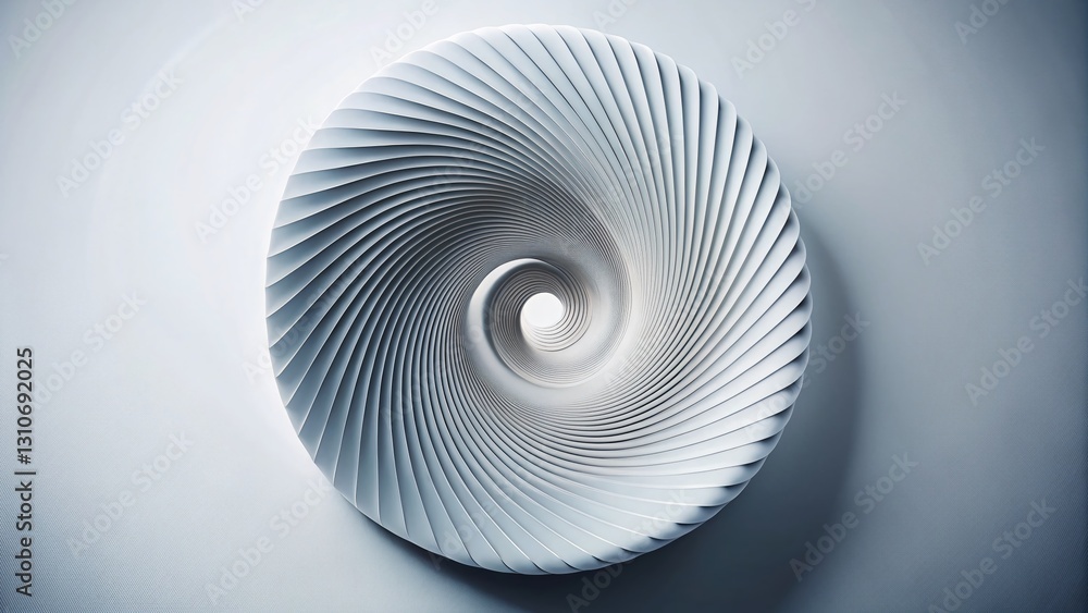Poster minimalist rotating spiral abstract art: clean lines & dynamic movement