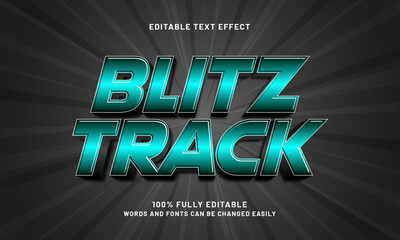 blitz track editable text effect with a race and speed text style