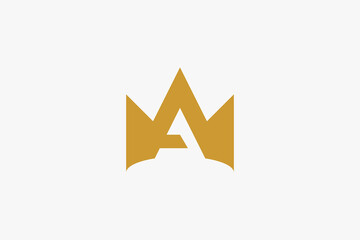 letter A luxury crown logo