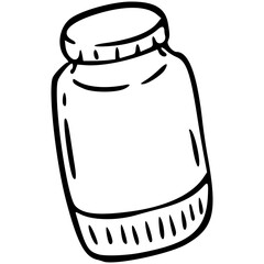 Handdrawn Eco friendly glass jar bottle illistration