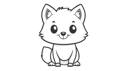 Obraz premium A Cute Cartoonish White Animal Sitting Upright And Smiling