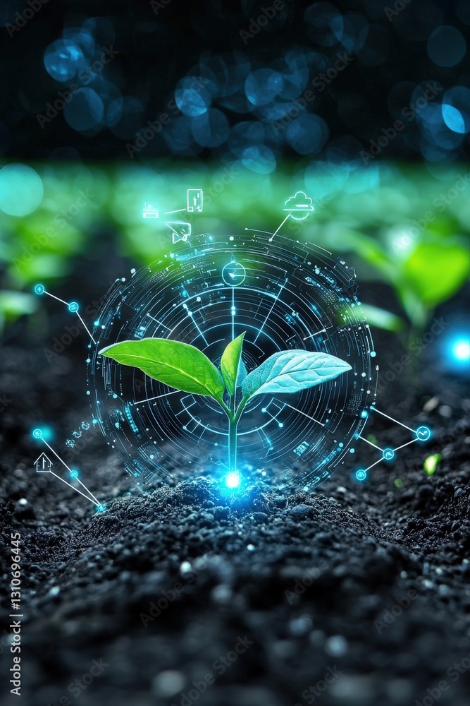 Poster dynamic farming tools with futuristic ai-driven technology