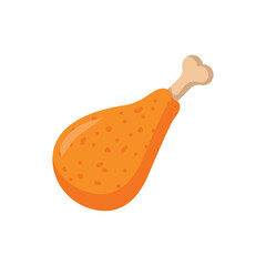 fried chicken leg flat design