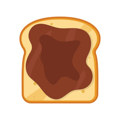 white bread vector with chocolate cream