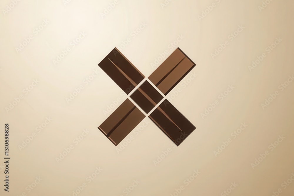 Poster flat chocolate bar logo features clean design with rich brown tones representing simplicity and eleg