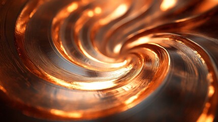 A detailed close up view of a metallic spiral design