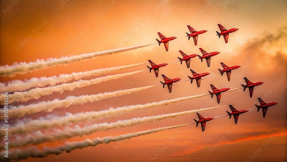 Poster missed shots: red arrows failing to hit target on light red background - high depth of field stock p