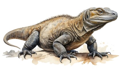 Obraz premium Komodo Dragon Watercolor Painting