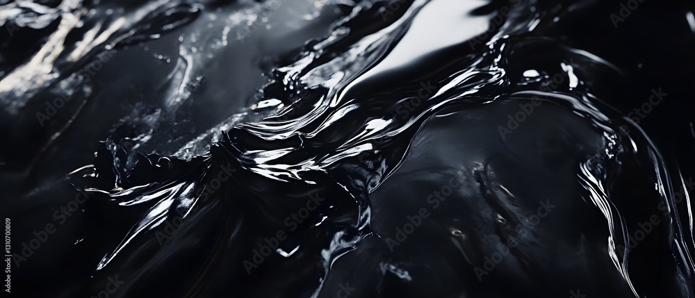 Poster dramatic abstract monochrome wave of liquid or fluid in powerful chaotic motion creating a captivati