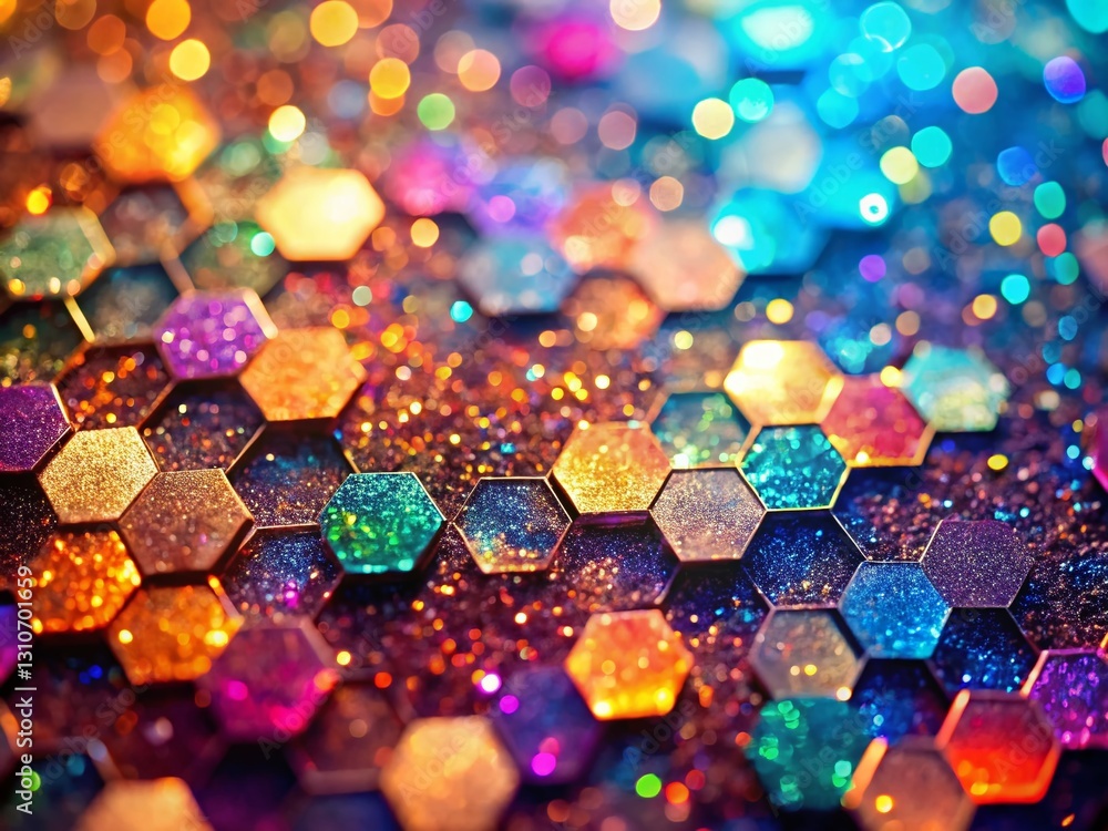 Poster modern abstract hexagonal glitter background for graphic design - shimmering geometric texture