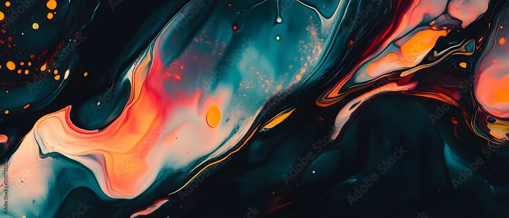 Poster captivating fluid motion and vibrant chromatic explosion of digital art imagination mesmerizing abst