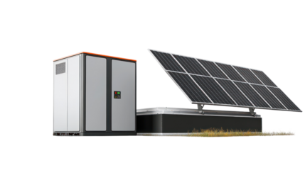 Solar energy system featuring a panel and battery storage, ideal for sustainable power solutions.