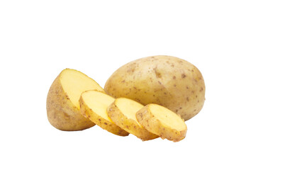Potato slices isolated on transparent background