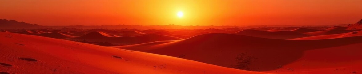 Obraz premium Long shadows stretch across the Martian surface at sunset, Mars long shadows, Martian sunset, red sand dunes