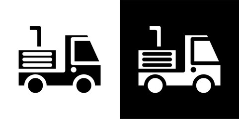 truck line and glyph icon, outline and glyph vector sign, linear and glyph style pictogram isolated on white and black. labour symbol, logo, icon, illustration