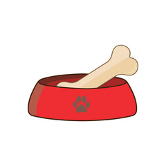 dog food bowl flat design