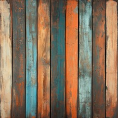 Colorful rustic wooden planks background texture.