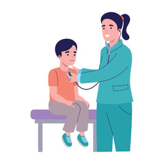 Obraz premium Doctor check up with Child Patient