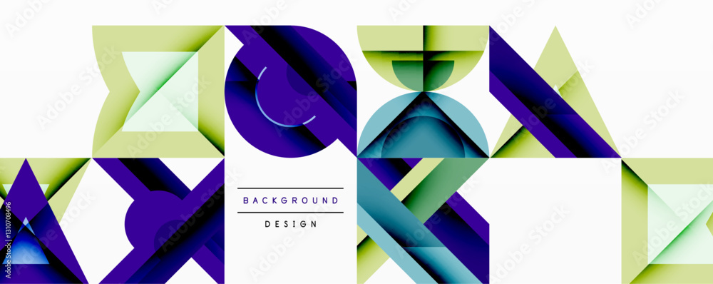 Poster minimal geometric abstract background. circle square and triangle design