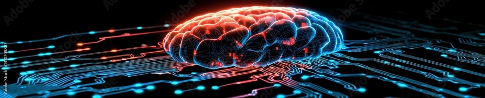 Poster holographic visuals of machine learning algorithms at work