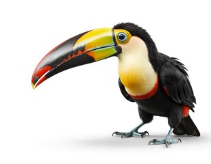 Obraz premium Colorful Toucan Bird Isolated on White Background