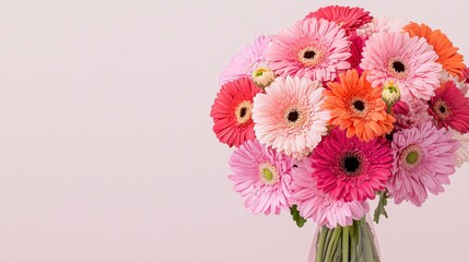 Vibrant Gerbera Daisy Bouquet  Colorful Flowers  Pink  Orange  Red  Floral Arrangement  Sp