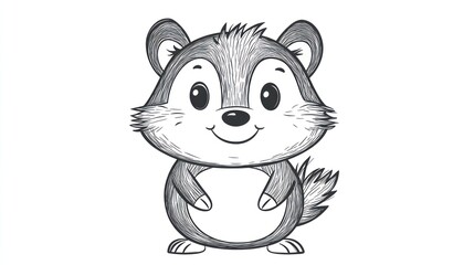 An Adorable Illustration Depicting A Friendly Looking Rodent Creature