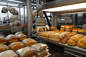 Robotic bakery systems mix, bake, and package pastries efficiently.