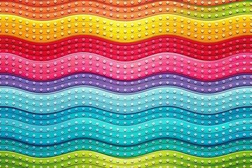 Modern Minimalist Panoramic Background: Wavy Lines, Dots & Horizontal Stripes