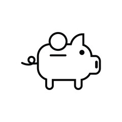 Piggy saving money icon. Business icon vector line