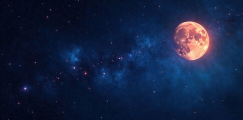 Obraz premium space with stars and moon on a black background, stellar, galaxy