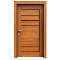 Fototapeta premium Modern wooden interior door design with smooth lines and sleek hardware for contemporary home aesthetics