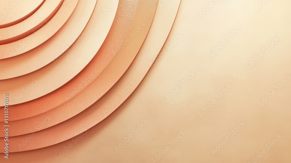 Poster several curved layers create an abstract design with warm colors