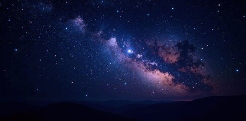 Sparkling stars in a vast night sky with twinkling lights on a dark canvas , cosmos, darkness, starry night